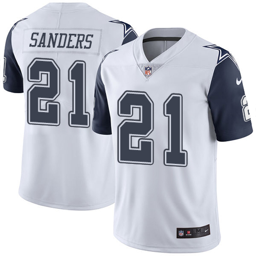 Youth Elite Deion Sanders Nike Jersey White - #21 Rush NFL Dallas Cowboys